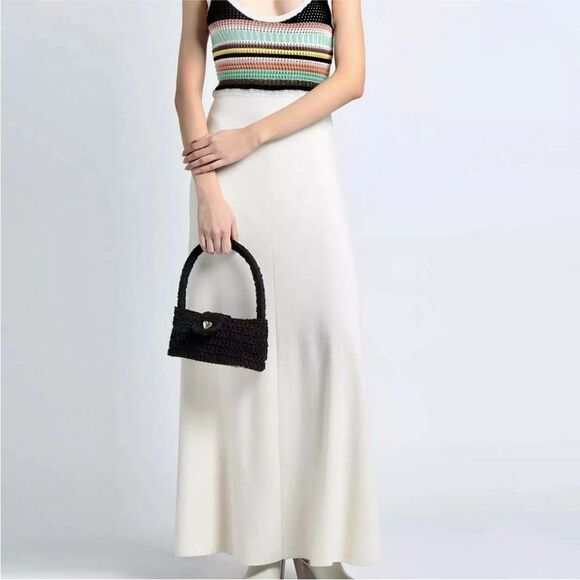 CHLOÉ Midi With Multicolor Crochet merino wool, silk and cashmere NWT XL $2495 - Picture 3 of 7